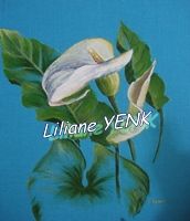 Картина под названием "Arum (peinture sur…" - Liliane Yenk, Подлинное произведение искусства