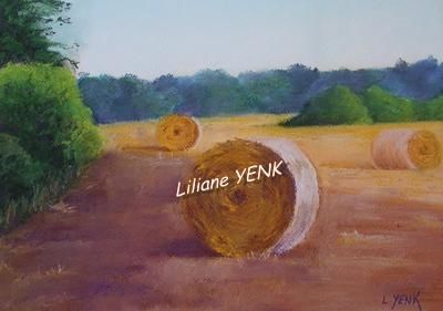 Painting titled "Après la moisson (p…" by Liliane Yenk, Original Artwork
