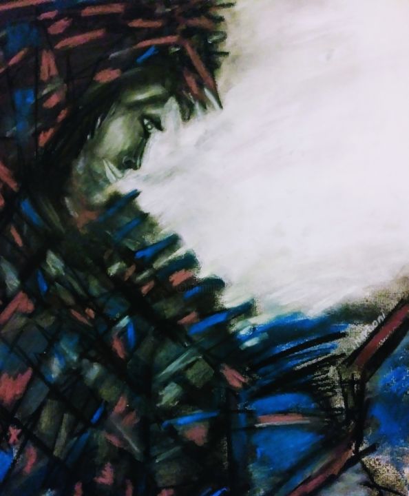 Drawing titled "Arni-by-Li-Narboni.…" by Li Narboni, Original Art, Charcoal