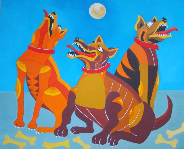 Painting titled "Moonlight" by Lili Fijalkowska, Original Art, Oil