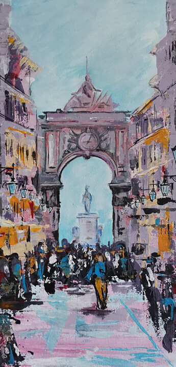 Peinture intitulée "Триумфальная арка у…" par Liliia Razva (Art.Li_Ra), Œuvre d'art originale, Acrylique Monté sur Panneau d…