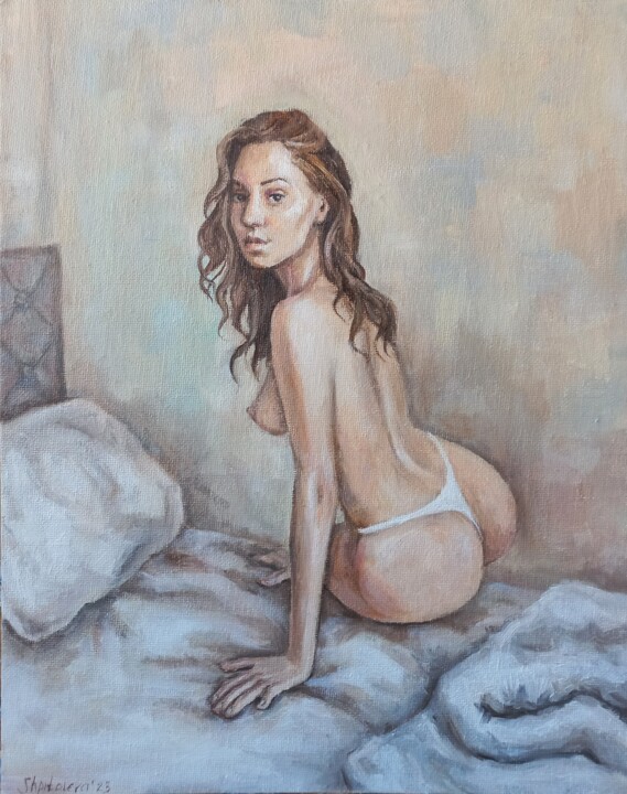 绘画 标题为“In the bed” 由Liliia Shpitaleva, 原创艺术品, 油