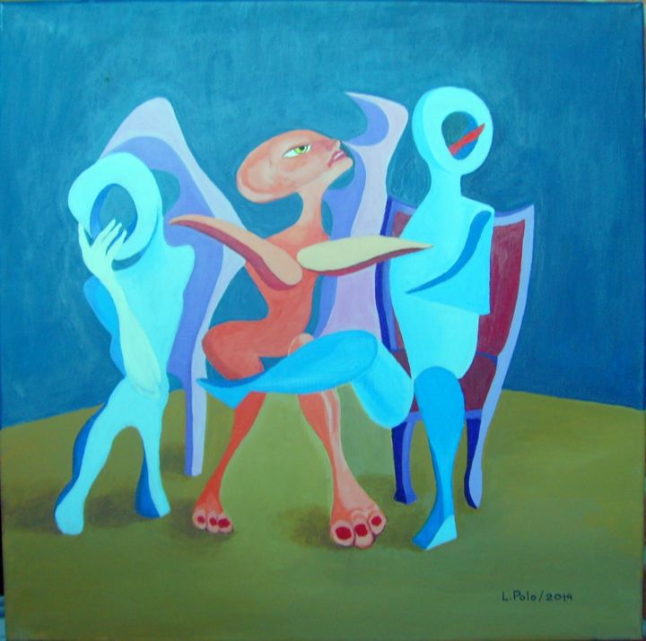 Peinture intitulée ""La querella de los…" par Lili Polo, Œuvre d'art originale, Acrylique