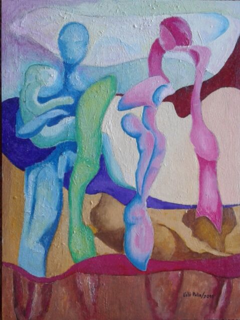 Peinture intitulée ""Los que buscan y n…" par Lili Polo, Œuvre d'art originale, Huile