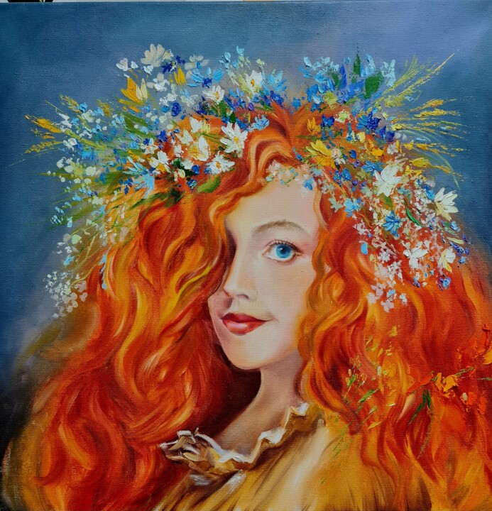 Картина под названием ""Девушка Весна с го…" - Liliya Volskaya (Volskaya), Подлинное произведение искусства, Масло Установле…