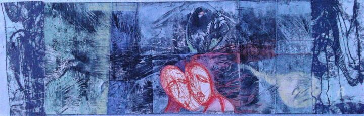 Gravures & estampes intitulée "Nos heures bleues/U…" par Lilli Deutsch, Œuvre d'art originale, Eau-forte