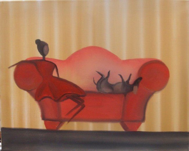 Malerei mit dem Titel "schönes Wochenende" von Lilly Rhabarber Zinn, Original-Kunstwerk, Öl