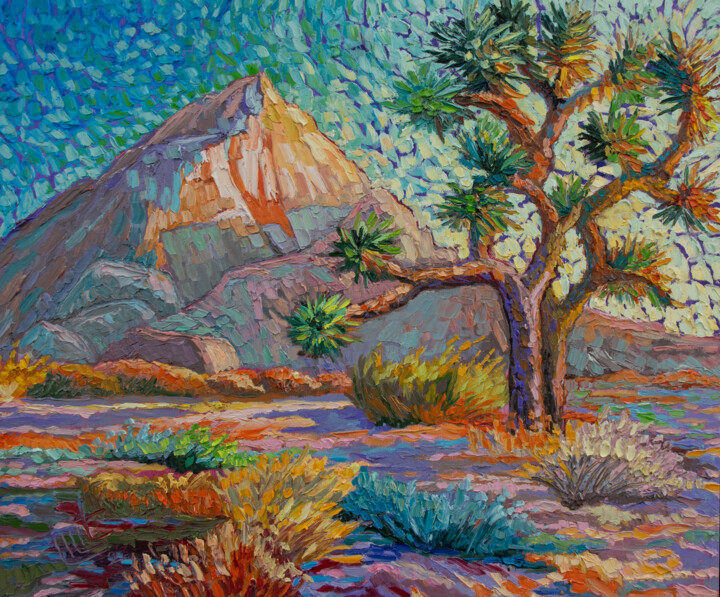Картина под названием "Sunny Desert (A Jos…" - Lilit Vardanyan, Подлинное произведение искусства, Масло