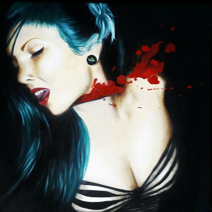 Painting titled "Love" by Ji Aime Art, Original Art, Oil Mounted on Stretcher frame