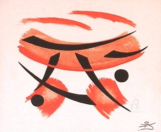 Painting titled "Mandarin'" by Lilou Sauvegrain (Kemoji), Original Artwork, Acrylic