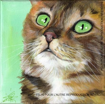 Peinture intitulée "Chat de race Bengal" par Lilou, Œuvre d'art originale