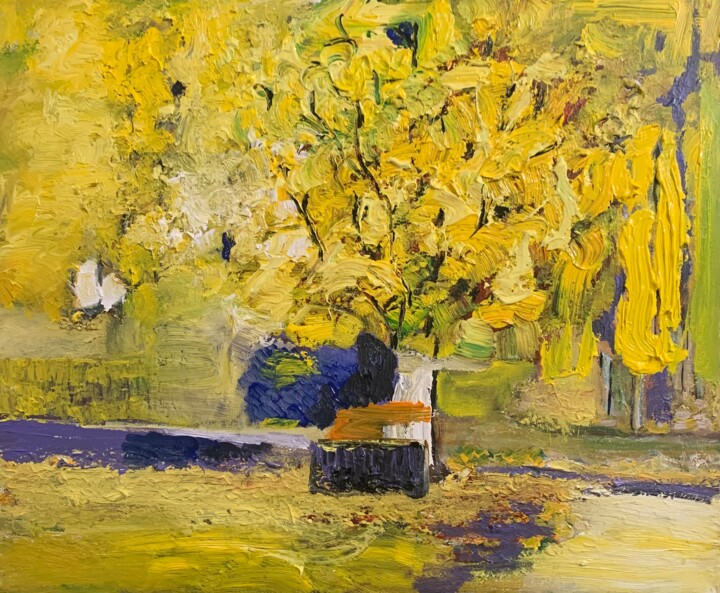 Painting titled "autum" by Lily Li, Original Artwork, Acrylic