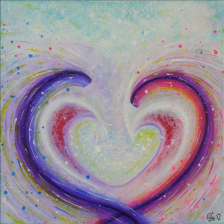 Peinture intitulée "Rencontre" par Lily M., Œuvre d'art originale, Acrylique