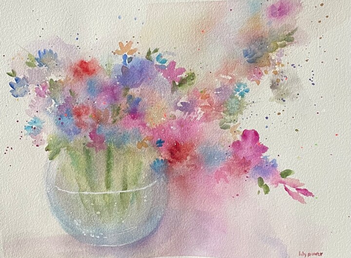 "Bouquet joyeux" başlıklı Tablo Lily Power tarafından, Orijinal sanat, Suluboya