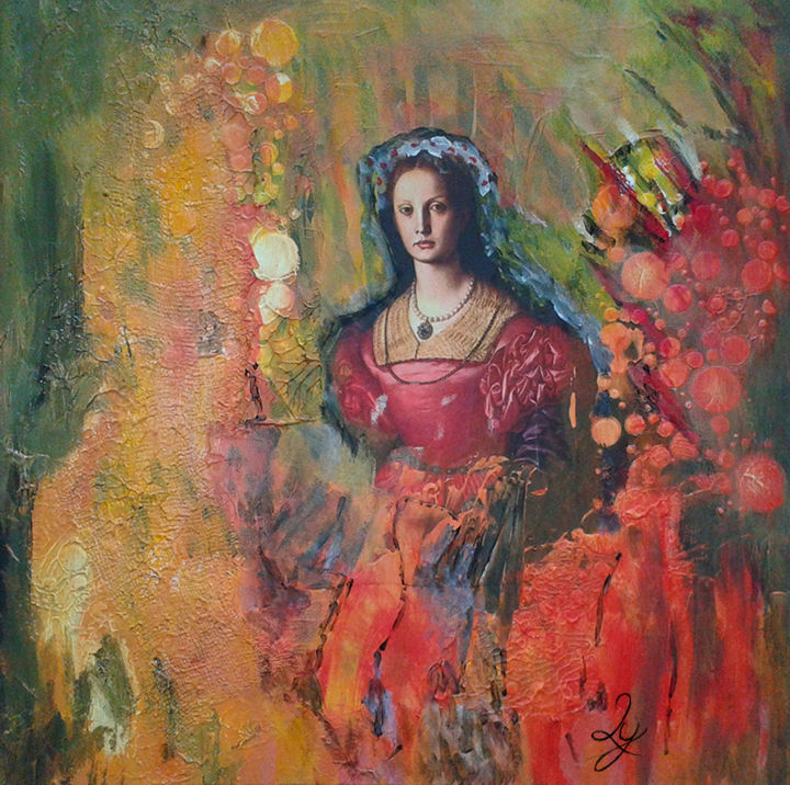 Malerei mit dem Titel "La vie...de Madame.." von Lily-Anna, Original-Kunstwerk