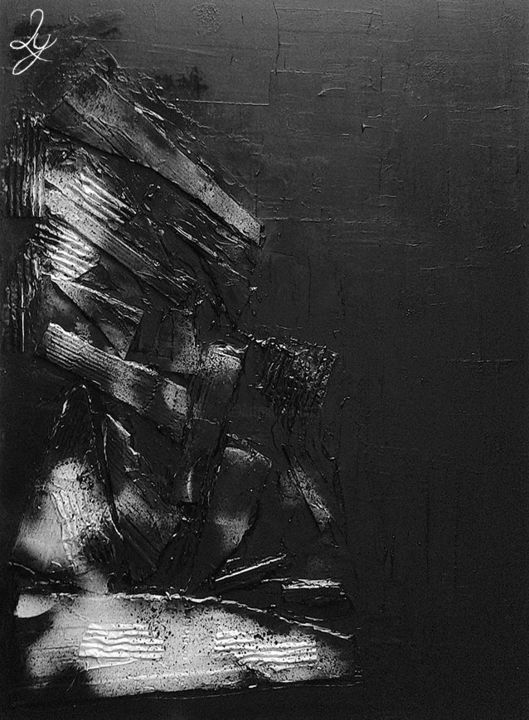 Schilderij getiteld "B&W...." door Lily-Anna, Origineel Kunstwerk