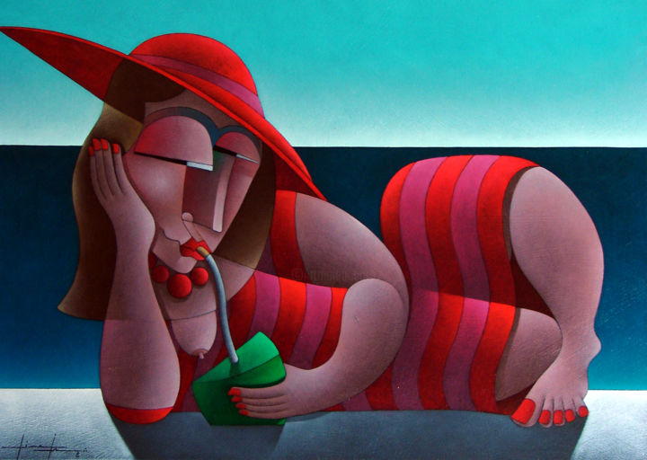 Malerei mit dem Titel "Girl from Ipanema" von Limajr.:, Original-Kunstwerk, Öl