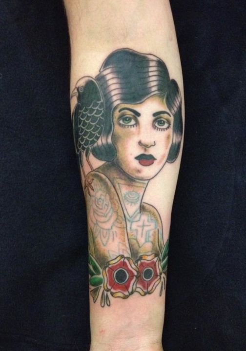 Pintura intitulada "woman-tattoo.jpg" por L Tiago Da Sanga, Obras de arte originais
