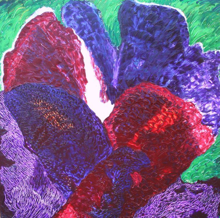 Peinture intitulée "corazon-corazon.jpg" par Mildred Collazo, Œuvre d'art originale, Huile