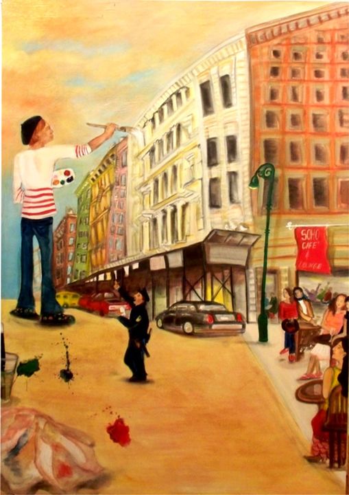 Drawing titled "MY NY - Painting SO…" by Limor Golan Nesher, Original Artwork