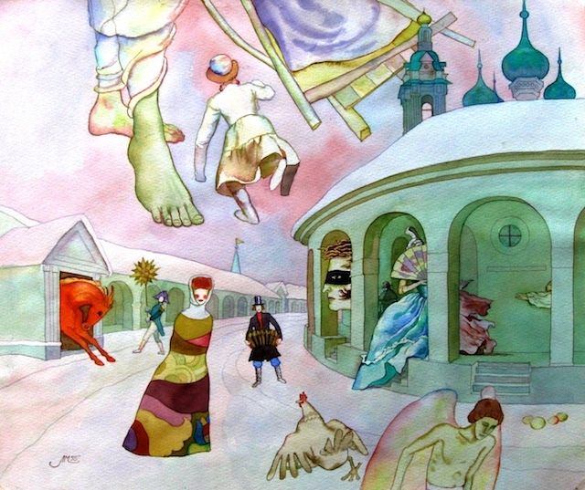 Tekening getiteld "Кострома" door Lilia Muratova, Origineel Kunstwerk, Aquarel