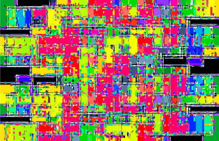 Digital Arts titled "Cyber dots no 54" by Lin Giralt, Original Artwork, Digital Painting