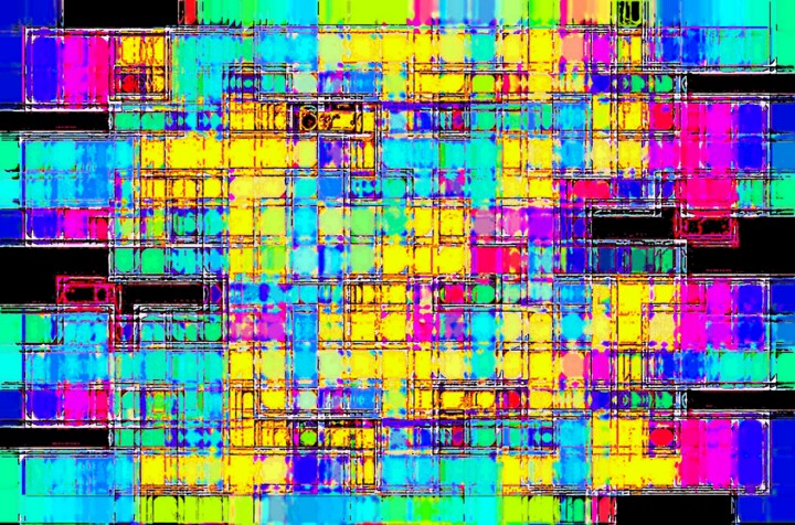 Digitale Kunst getiteld "Cyber dots No. 71" door Lin Giralt, Origineel Kunstwerk, Digitaal Schilderwerk
