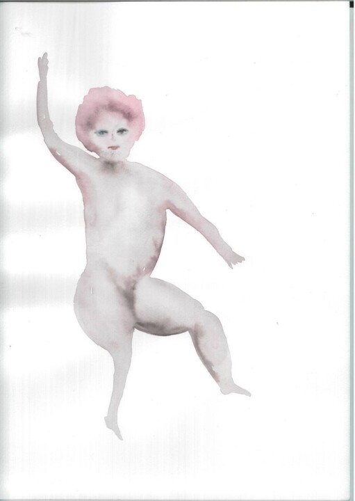 Malerei mit dem Titel "Limitless The Body" von Lina Korducenko, Original-Kunstwerk, Aquarell