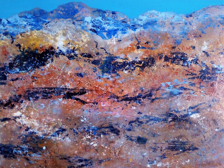 Malerei mit dem Titel "" The Mountains  Gr…" von Lina Doenmez, Original-Kunstwerk, Acryl
