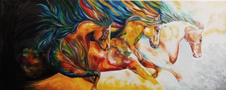 Painting titled "The Chances" by Lina Kassir, Original Artwork, Oil