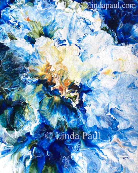 Painting titled "Blue Abstract Canva…" by Linda Paul, Original Artwork, Acrylic
