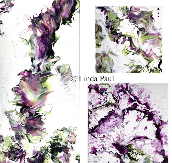 Painting titled "Wild Wisteria  - Se…" by Linda Paul, Original Artwork, Acrylic