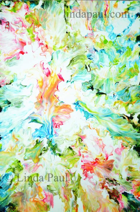 Painting titled "Tropical Rain Fores…" by Linda Paul, Original Art, Acrylic