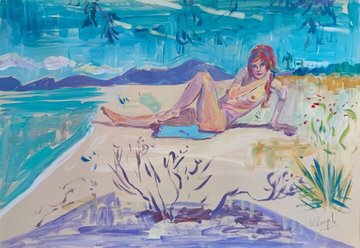 Pintura intitulada "Sweet Playa" por Linda Clerget, Obras de arte originais, Acrílico