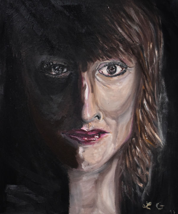 Peinture intitulée "Femme" par Linda Guerin, Œuvre d'art originale, Huile