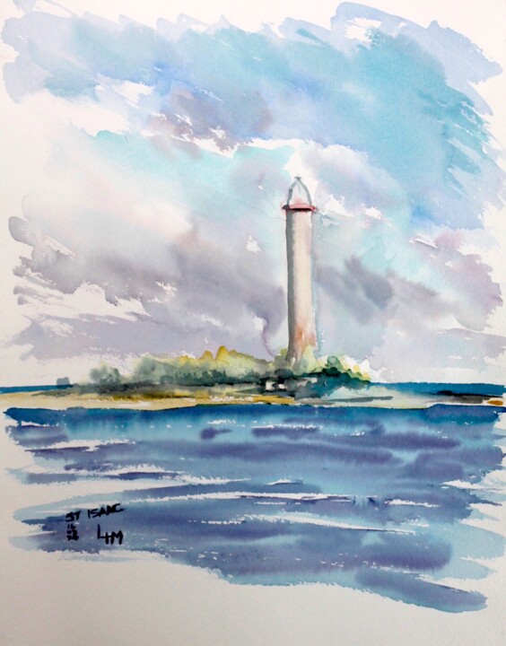 Painting titled "Great Issac Cay - B…" by Linda H Matthews, Original Artwork, Watercolor Mounted on Cardboard