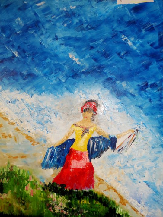 Peinture intitulée "sur les rives du gr…" par L.Mameri, Œuvre d'art originale