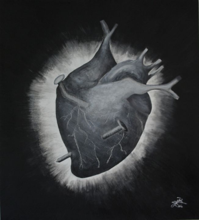 Peinture intitulée "human-heart.jpg" par Linda Berg, Œuvre d'art originale