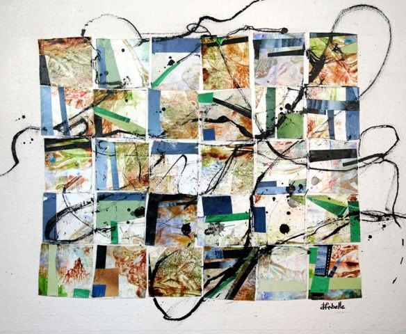 Malarstwo zatytułowany „Collage 1” autorstwa Linda Labelle, Oryginalna praca, Akryl