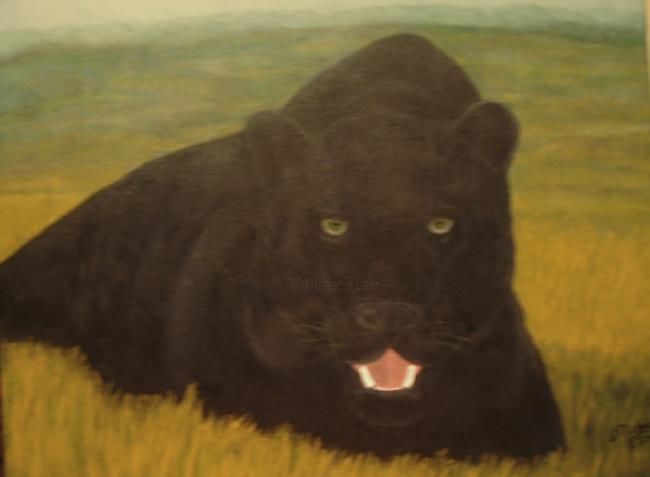 Peinture intitulée "Fureur Noire" par Linda Piché, Œuvre d'art originale, Huile
