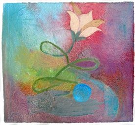 Pittura intitolato "Flower Hand" da Linda Rosenfield, Opera d'arte originale, Olio