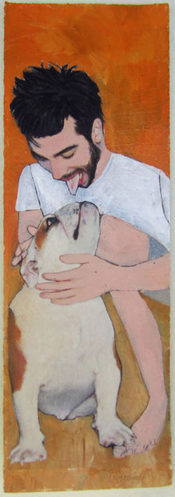 Schilderij getiteld "Paper Prayer - Man…" door Linda Rosenfield, Origineel Kunstwerk
