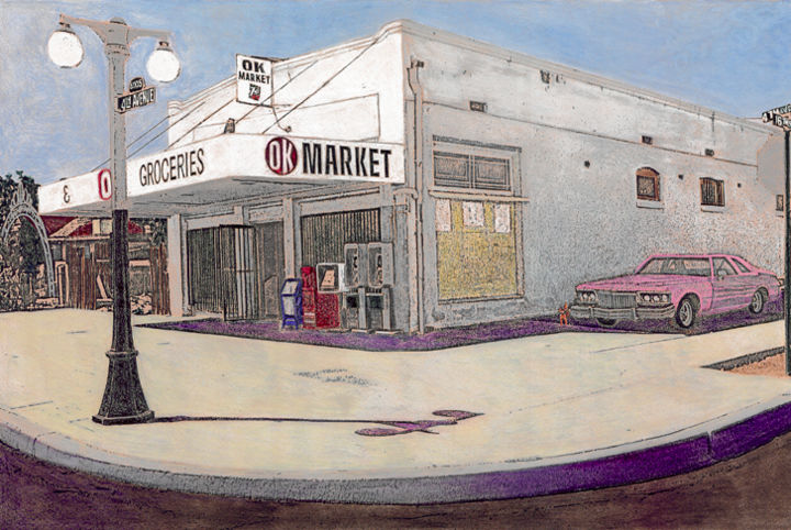 Pittura intitolato "OK Market" da Linda Rosenfield, Opera d'arte originale