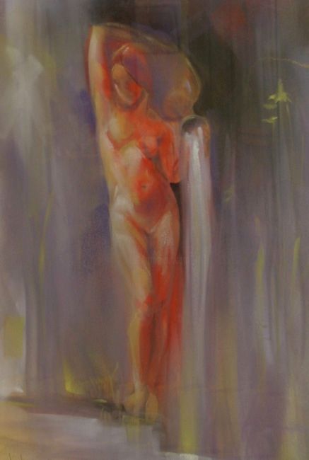 Schilderij getiteld "Rebecka" door L.Jakobsson, Origineel Kunstwerk, Pastel