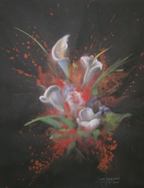 Painting titled "MIdnight Blossom" by L.Jakobsson, Original Artwork