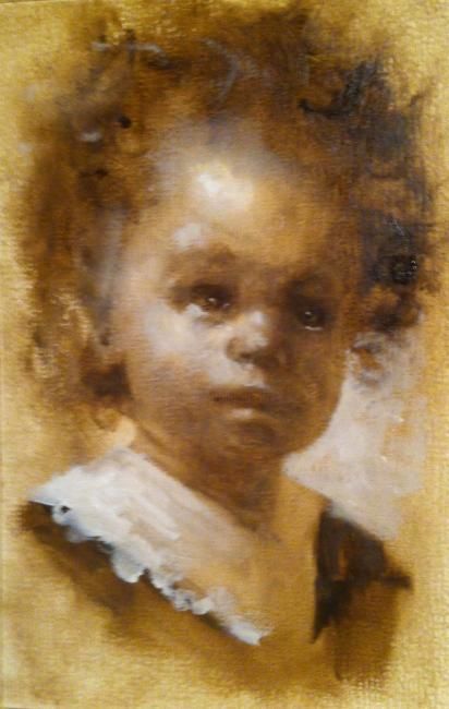 Ζωγραφική με τίτλο "Baby" από L.Jakobsson, Αυθεντικά έργα τέχνης