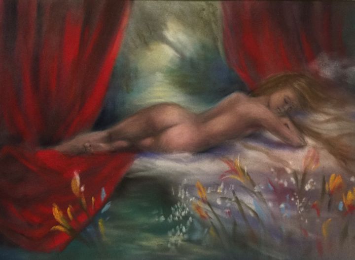 Painting titled "Between dream and d…" by L.Jakobsson, Original Art,