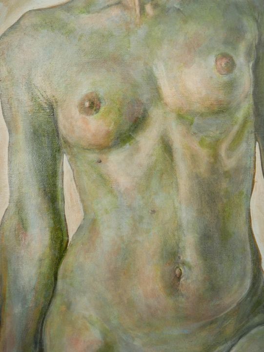 Painting titled "il corpo della donn…" by Linda Schneider, Original Artwork, Oil