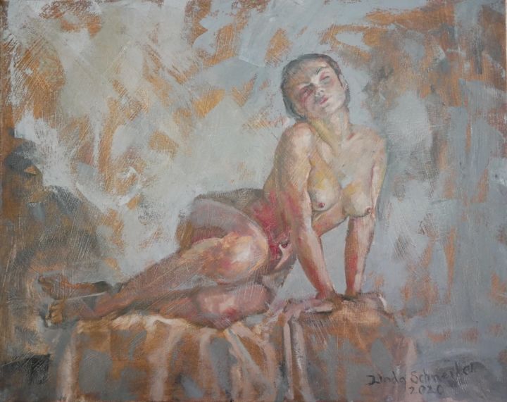 Painting titled "Dreaming" by Linda Schneider, Original Artwork, Oil