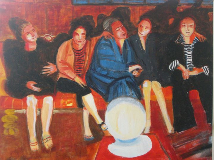 Peinture intitulée "femmes-libanaises.j…" par Line Moreau, Œuvre d'art originale